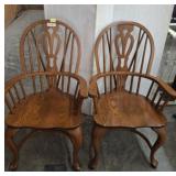 PR OAK BRACE BACK ARMCHAIRS