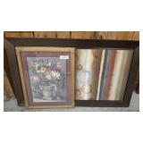 FRAMED STILL LIFE FLORAL ARRANGEMENT SCENE,