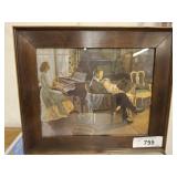 PIANO VINTAGE PRINT IN FRAME 12X10