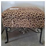 METAL BASE FOOTSTOOL W/ STORAGE