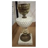 MILK GLASS HOBNAIL LAMP
