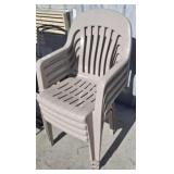 4 PLASTIC PATIO CHAIRS
