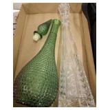 2 PC GLASS DECANTERS