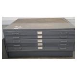 5 DRAWER SAFCO FLAT FILE CABINET ON BASE