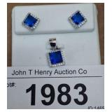 EARRINGS AND CHARM MARKED 925