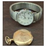 ELGIN POCKET WATCH AND VINTAGE TIMEX