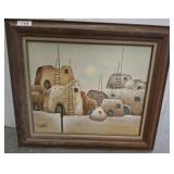 SOUTHWEST PUEBLO PAINTING ON CANVAS