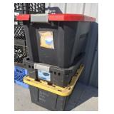 3 STORAGE TOTES W/ LIDS