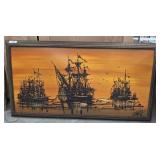 GALLEONS AT SEA SIGNED PRINT