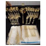 GOLD TONE FLATWARE SET