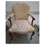 QUEEN ANNE STYLE UPHOLSTERED ARMCHAIR