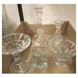 CANDLE HOLDERS, MISC GLASS