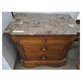 STANLEY 3 DRAWER NIGHT STAND-MARBLE TOP