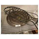 FISH SERVING BASKET AND BRASS DECORATIVE TRAY