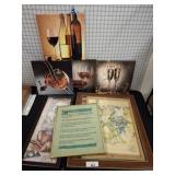 ASSORTED WALL ART AND MIRROR