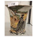 SAFARI THEMED VASE 10IN