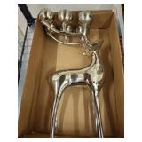 METAL REINDEER 15IN TEA CANDLE HOLDER