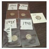5 MERCURY AND ROOSEVELT DIME