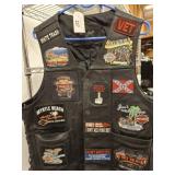 WILSONS LEATHER VEST LARGE WITH PATCHES