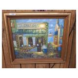 OIL ON CANVAS MEDITERRANEAN CAFï¿½ SCENE