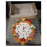 FLOWER WALL CLOCK, BASKETS