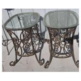 PR METAL BASE GLASS TOP TABLES  25X19X28