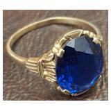 10K RING SAPPHIRE LOOK STONE