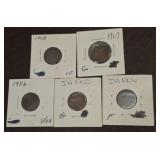 5- 1905-1908 INDIAN HEAD PENNIES