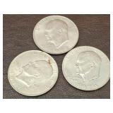 3 IKE DOLLARS 1972,72,74