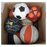 BOX OF SPORTS BALLS