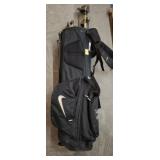 NIKE GOLF BAG W/ ASSORTED NIKE CLUBS,