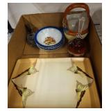 VINTAGE DISHES, PLATTER, BELL, MISC