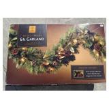 SET OF TWO 6 FT PRELIT GARLAND