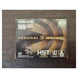 FEDERAL 9 MM HP 20 RDS