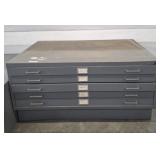 5 DRAWER SAFCO FLAT FILE CABINET ON BASE