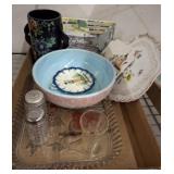 GROUP OF BOWLS, MISC SALTS AND PEPPERS, MISC