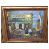 OIL ON CANVAS MEDITERRANEAN CAFï¿½ SCENE