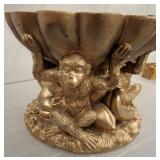 MONKEY THEMED DECORATIVE CENTER BOWL 12X10