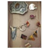 VINTAGE REDSKINS PINS, BELT BUCKLE, KODAK ANNIVERS