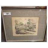 GASLIGHT SQUARE ST LOUIS FRAMED PRINT 18IN