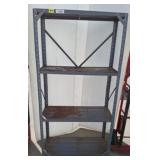 4 TIER SHELVING UNIT  SHOWS WEAR/RUST, 30X12X60