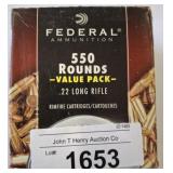 FEDERAL .22 LR 36GR COPPER PLATED HP 550 RDS