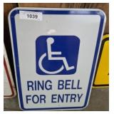 RING BELL FOR ENTRY    12X18