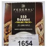 FEDERAL .22 LR 36GR COPPER PLATED HP 550 RDS