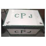 PAINTED WOODEN STORAGE TRUNK