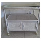 RATTAN TV CART