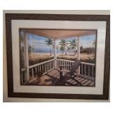 FRAMED AND MATTED BEACH SCENE