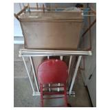 VINTAGE STOOL, METAL BOX AND SOLAR DRYERS