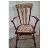 EARLY NEEDLEPOINT UPHOLSTERED ARM CHAIR
