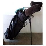 GOLF BAG- WARRIOR WOODS AND TOPFLITE IRONS